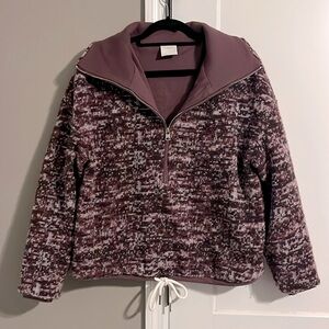 Varley Bailey Half Zip Wool Blend Sweater in Rose Speckle - Size M